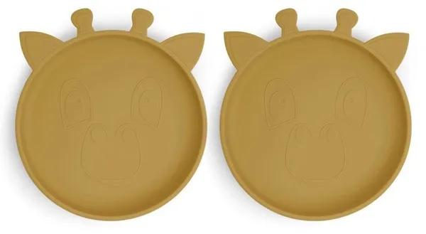 Nuuroo Akila silikone tallerken 2-pak - Dusty Tellow